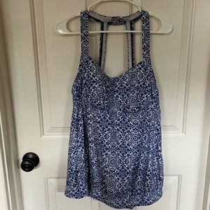 Lands End Blouson style Swim Tankini Top